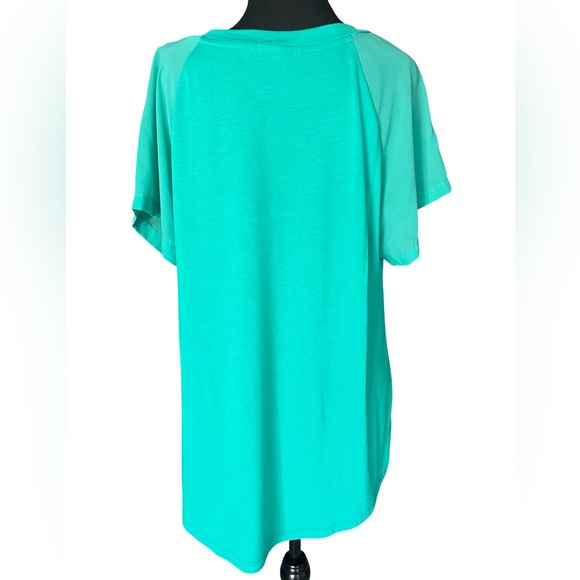 West Kei Vibrant Aqua Short Sleeve Top - Picture 3 of 4
